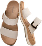 Littleplum Women Slides Sandals Arch Support Open Toe Slip on Sandals Soft Cushion Slippers Comfy Casual Summer Shoes for Walking Beach Travel by Littleplum