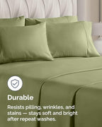 King Pillow Cases - 6 Pack Soft Pillowcase Covers - 20" x 40" (Sage Green) - Image 4