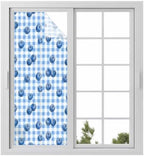 Window Privacy Film Frosted, Blue Blueberry Static Cling Door Window Covering, Checkered Fruits Farmhouse Art UV Blocking Windows Film for Office, Hotel, Bedroom, 29.5 x 78.7 Inches by Unknown
