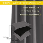 NICETOWN Sliding Door Curtains, Wide Thermal Blackout Patio Door Curtain Panel, Sliding Door Drapes/Draperies with Grommet Top (Gray, W80 x L84) - Image 3