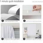 Stick On Blackout Curtains No Drill Required Self Adhesive Window Coverings for Bedroom Living Room Kitchen 46" W x 84" L White 1 Panel - Image 4