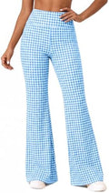 Aoysky Womens Wide Leg Gingham Yoga Pants High Waist Casual Lounge Pants by Aoysky