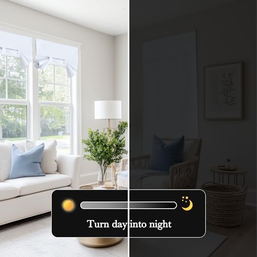 RYB HOME 100% Blackout French Door Curtains Set of 2, Privacy Thermal Insulated Tricia Window Curtains for Patio Front French Door Sidelight Drape Tie up Shade, 26 inch x 80 inches, Pure White - Image 2