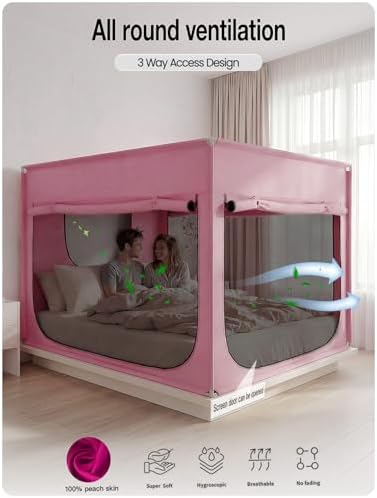 ANC POP Portable Bed Tent, Blackout Privacy Canopy with 3 Doors & Breathable Mesh, Large Space for Adults, Indoor Sleeping Shelter for Dorms/Shared Rooms - Image 3