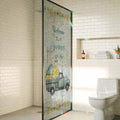 Summer Truck Lemon Window Privacy Film Rainbow Static Cling Stain Glass Window Film for Glass Door, Decorative Heat Blocking Sunroof Decal Sticker for Car 29.5"x78.7" Nautical Coastal Linen Texture by AMZRicher