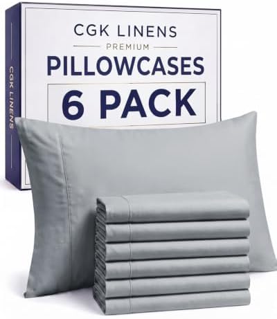 Standard Pillow Cases - 6 Pack Pillowcase Covers - 20" x 26" (Steel Blue) by CGKUnlimited