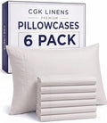 King Standard Pillow Cases - 6 Pack Pillowcases, 20" x 36" - Light Grey by CGKUnlimited