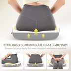 Coverado Car Seat Cushion for Long Driving, Gaming Chair, Desk, Office Chair Cushion for Back Sciatica Tailbone Pain Relief, Ergonomic Memory Foam Seat Cushion Automotive Chair Pillow 59007 Gray - Image 5