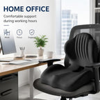 L-Shaped Ergonomic Seat Cushion with Lumbar Support for Office Chair Beige - Image 2