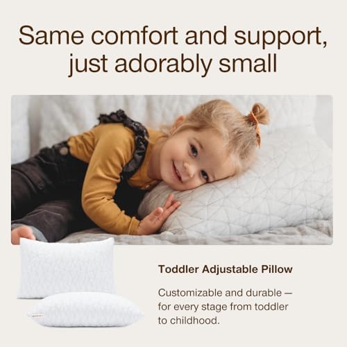 Coop Home Goods Original Adjustable Toddler Pillow and Ultra-Tech Waterproof Protector White Bundle, Breathable Mini Pillow for Kids with Adjustable Support and Premium Memory Foam - Image 5