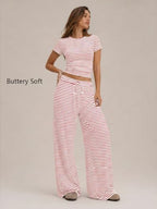 Trendy Queen Women's 2 Piece Matching Summer Lounge Set with Pockets - Image 2