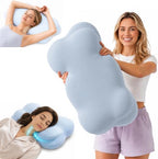 Cloud Neck Pillows for Sleeping, Ergonomic Memory Foam Cervical Align Pillow, Longer Cooling Breathable Neck Support Pillow for Neck Pain Relief, Side Back Stomach Sleepers, Nap Travel by HYZOUC