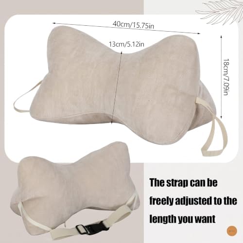 AceOrbit Dog Bone Shaped Travel Neck Pillow with Removable Cover,Beige - Image 2