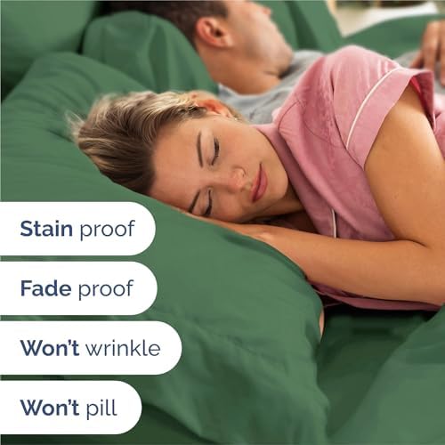 King 6 Piece Bed Sheet Set - Breathable & Cooling Sheets - Emerald Green - Image 5