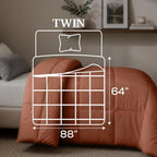 Utopia Bedding Duvet Insert, Twin Comforter 64 x 88 Inches, Burnt Orange - Image 2
