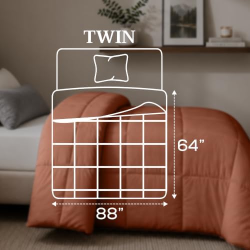 Utopia Bedding Duvet Insert, Twin Comforter 64 x 88 Inches, Burnt Orange - Image 2