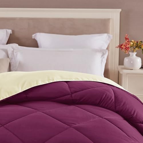 Twin XL Size Reversible Comforter Red Gray, Girl Dorm All Season Bedding - Image 2