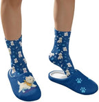 Jeiento Women's Fuzzy Slippers and Sock Set Warm Cozy Memory Foam House Shoes Soft Slip-on Slides Spa Slippers for Hotel - Image 4