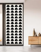 Window Privacy Film Frosted, Black Boho Non-Adhesive Static Cling Window Tint, Middle Century Geometric Abstract Art Insulated Windows Frosted Films for Living Room, 35.4 x 78.7 Inches - Image 5