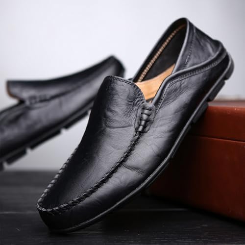 Go Tour Men's Premium Genuine Leather Casual Slip on Loafers Breathable Driving Shoes Fashion Slipper - Image 4