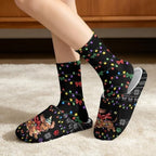 Jeiento Winter Fuzzy Slipper and Crew Socks Warm Winter Shoes Lightweight Soft Cushion House Slipper Bedroom Shoes - Image 2