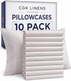 King Pillow Cases - 10 Pack Soft Pillowcase Covers - 20" x 40" (Light Grey) by CGKUnlimited