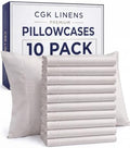 Standard Pillow Cases - 10 Pack Pillowcase Covers - 20" x 26" (Light Grey) by CGKUnlimited