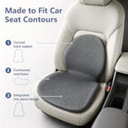 Car Seat Cushion with Lumbar Support Pillow - Memory Foam Driver Seat Cushion for Back & Sciatica Pain Relief, Washable Cover, Non-Slip Bottom for Long Driving (Grey) - Image 2