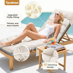 Outdoor Lounge Chair Cushion, Waterproof Replacement Chaise Lounge Cushions for Outdoor Furniture Thickened 71 x 22 x 4.7 Inches Non-Slip Patio Pool Lounge Chair Cushions with Ties (Cream) - Image 2