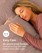 King Standard Pillow Cases - 6 Pack Pillowcase Covers - 20" x 36" (Mauve) - Image 6