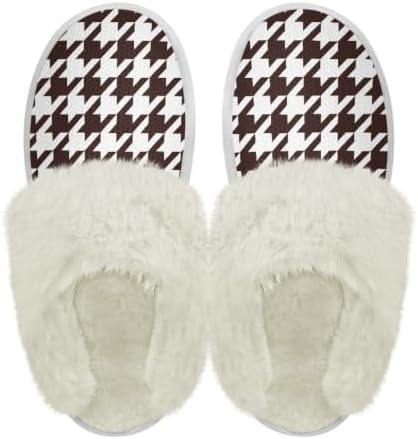 Cotton Slippers With Fluffy Edges House Slippers Non‑Slip Sole by Unknown