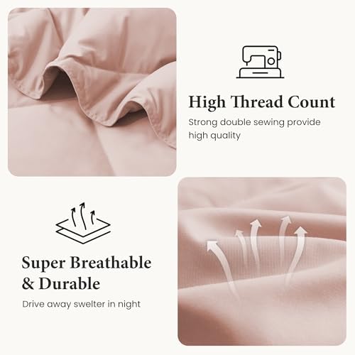 Joysoul Down Throw Blankets, Lightweight Feather Down Throw for Indoor and Outdoor Duvet Insert, Camping, Travel, Couch, Soft Throw Medium Warm, Pink (50" x 70") - Image 4