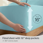 Twin Size Sheets Set, Cooling & Soft Deep Pocket Bed Sheets, 3PC - Image 6