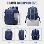 suwasp Travel Backpack with Toiletry Bag Set for Women Men,Ryanair Backpack 40x30x20CM Airline Approved Personal Item Travel Bag, Carry On Backpack Fits 14 Inch Laptop, 180° Opening, Navy Blue - Image 7
