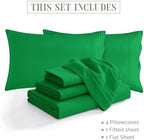 Elegant Comfort 1500 Premium Quality 6-Piece Bed Sheet Set - 18-24 Inch Extra Deep Pocket, Smart Storage Pockets, Wrinkle Free Ultra Soft 6PC Extra Deep Pocket Sheets, King, Emerald Green - Image 4