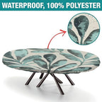 Tablecloth Pad, Plaid Pattern Printed on Fitted Oval Tablecloth, for Home & Daily Use Nightstands, Fits for 60" x 84" Oval Tables - Image 2