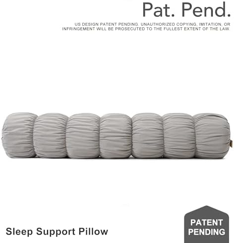 Pat. Pend. Long Bolster Pillow for Adults, 47 Inch, Zinc Gray - Image 2