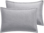 IR Imperial Rooms Twin Quilt Bedding Set Grey Bedspread Wave - Image 6