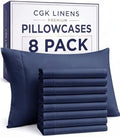 Queen Pillow Cases - 8 Pack Soft Pillowcase Covers - 20" x 30" (Navy Blue) by CGKUnlimited
