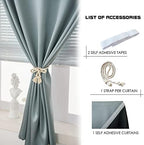 AJAZZ 100% Blackout Shades Window Cover Self Adhesive Curtains Sticky Curtain Portable Easy Open Black Out Curtains for Bedroom Living Room No Drilling (Silver Grey, 59" W x 72" L 1 Panel) - Image 2