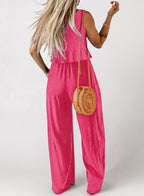 Dokotoo Womens 2 Piece Outfits Tank Tops Elastic Waist Wide Leg Pants Sets - Image 2