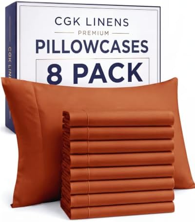 Standard Pillow Cases - 8 Pack Pillowcase Covers - 20" x 26" (Terracotta) by CGKUnlimited