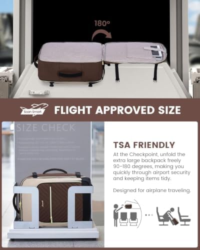 LOVEVOOK Large Travel Backpack for Women, TSA Carry on Backpack for Airplanes, 40L Personal Item Travel Bag for Women fits 17" Laptop,Waterproof Carry on Bag Airplane Approved with 3 Packing Cubes - Image 5