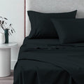 Pizuna 100% Cotton Split King Sheet Set 600 Thread Count Black by Pizuna