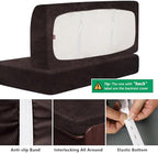molasofa Leather Like RV Dinette Cushion Covers, RV Booth Seat Cover Stretchable Camper Cushion Couch Covers Slipcovers for RV Camper Car Bench (2 Bench Cover & 2 Backrest Cover, Chocolate-06) - Image 6