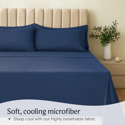 Twin Size Sheets Set, Cooling & Soft Deep Pocket Bed Sheets, 3PC - Image 3