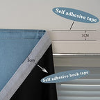 AJAZZ 100% Blackout Shades Window Cover Self Adhesive Curtains Sticky Curtain Portable Easy Open Black Out Curtains for Bedroom Living Room No Drilling (Light Blue, 59" W x 84" L 1 Panel) - Image 4