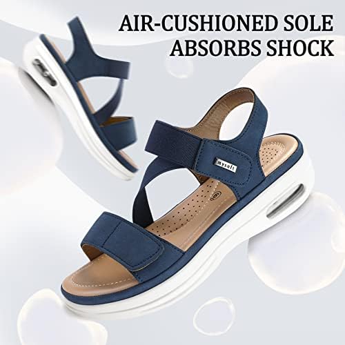 mysoft Women's Comfortable Walking Sandals Platform Wedge Ankle Strap - Image 4