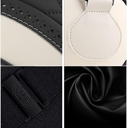 LUNDA Luxury Car Neck Pillow Car Travel Neck Rest Pillows Seat Cushion Support Napa Leather for Mercedes Benz S-Class headrest （Beige） - Image 6