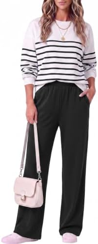Two Piece Lounge Sets for Women Wide Leg Pant Matching Sets with Pockets - Image 3
